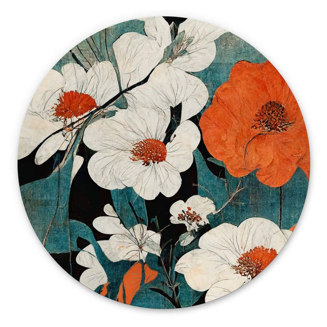 Wandbild Asiatische Blütenpracht - Treechild - Alu-Dibond - Rund