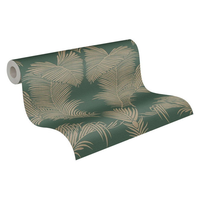 A.S. Création Vliestapete Trendwall 2 Palmentapete tropisch grün, metallic