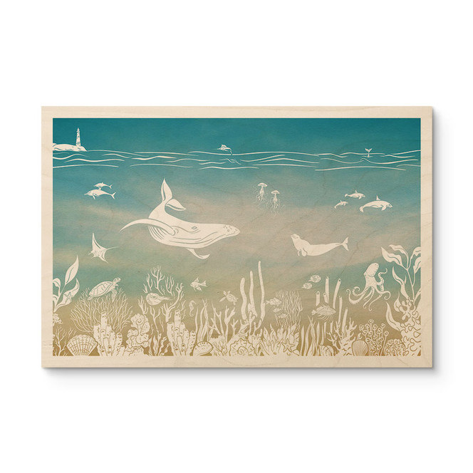 Holzbild Unterwasserwelt-Paradies - Ombre - Kikki Belle