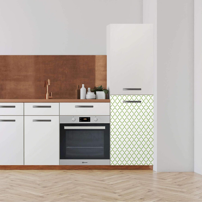 Klebefolie - Hochschrank (60x100cm) - Retro Pattern - Grün- Bild 1