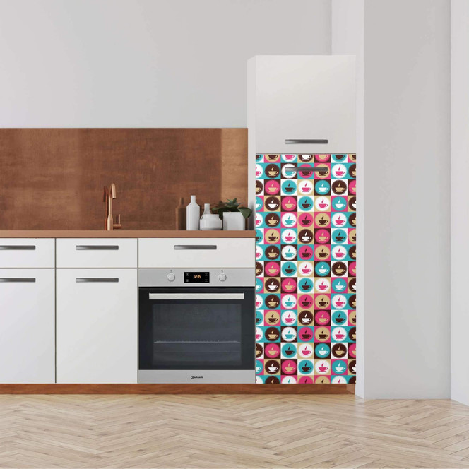 Klebefolie - Hochschrank (60x140cm) - Coffee Cups- Bild 1