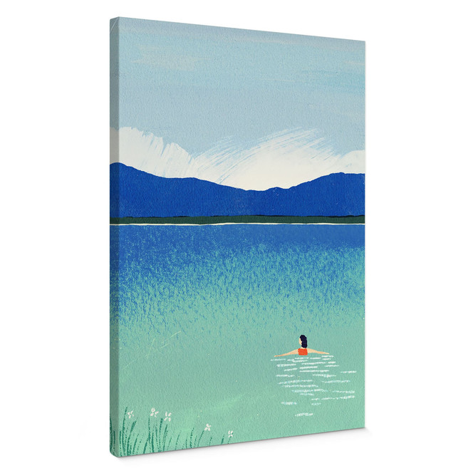 Leinwandbild Sommerbad im Bergsee - Rivers
