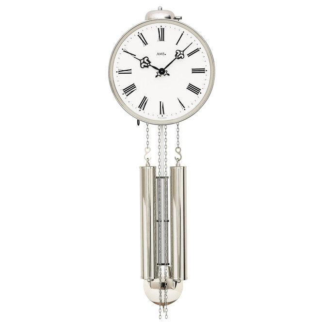 Mechanische Uhr mit Pendel Vernickelt