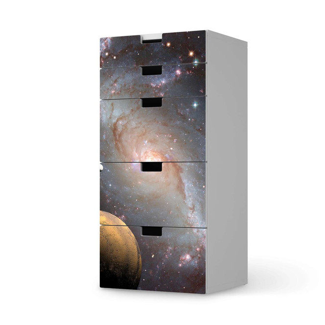 Möbel Klebefolie IKEA Stuva / Malad Kommode - 5 Schubladen - Milky Way- Bild 1