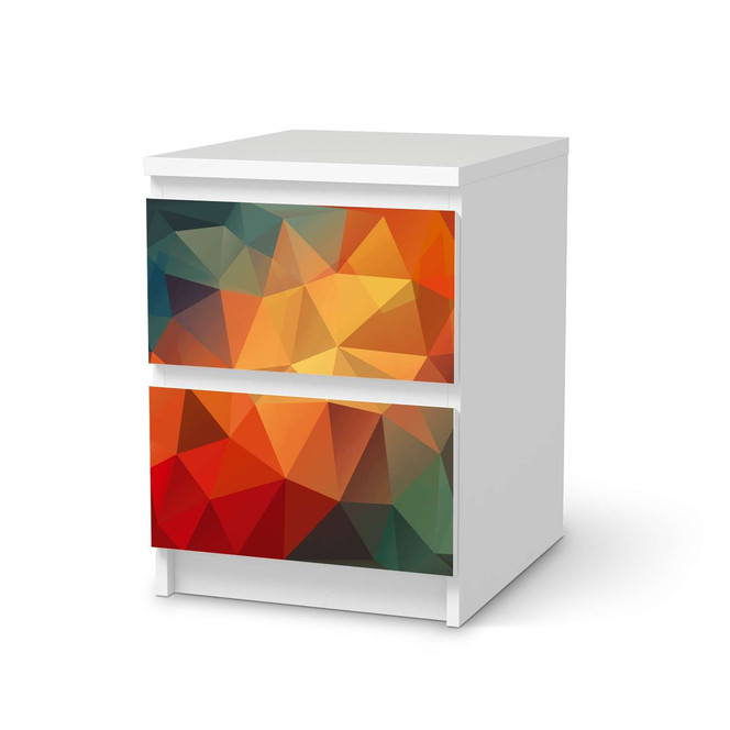 Möbelfolie IKEA Malm Kommode 2 Schubladen - Polygon- Bild 1