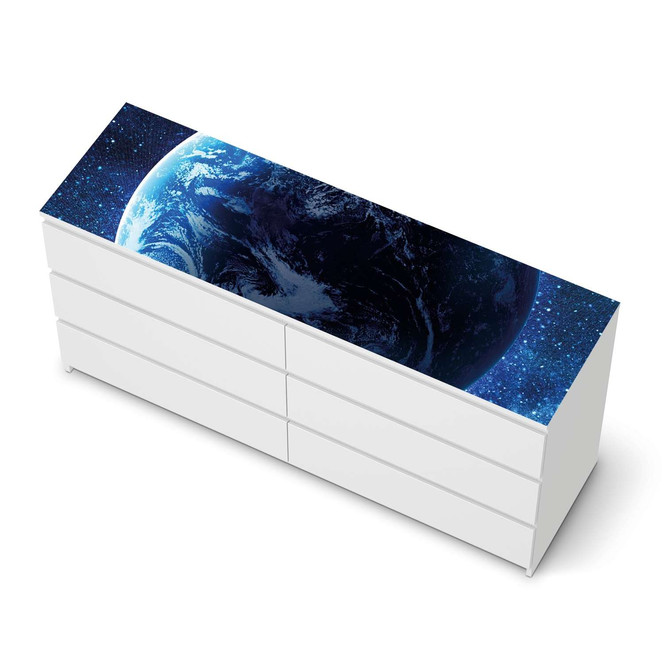 Möbelfolie IKEA Malm Kommode 6 Schubladen (breit) oben - Planet Blue- Bild 1