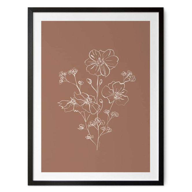 Poster Wildrosenstrauss Mocha-Mousse - Anis Illustration