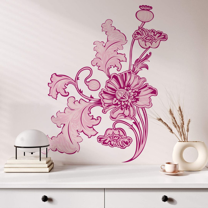 Wandsticker Blumenranke 2 Brombeere