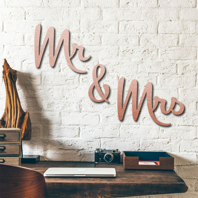 Alu-Dibond Buchstaben - Kupfereffekt - Mr & Mrs