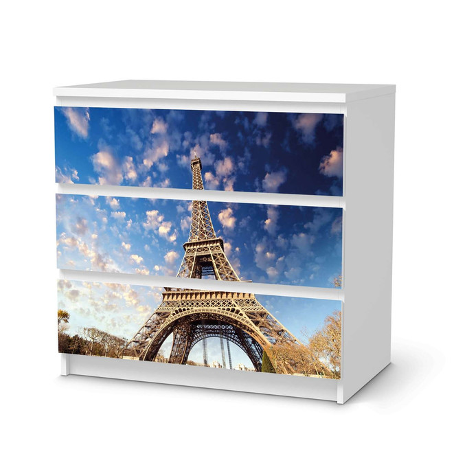 Klebefolie IKEA Malm Kommode 3 Schubladen - La Tour Eiffel- Bild 1