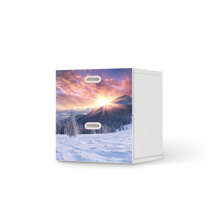 Klebefolie IKEA Stuva / Fritids Kommode - 2 Schubladen - Zauberhafte Winterlandschaft- Bild 1