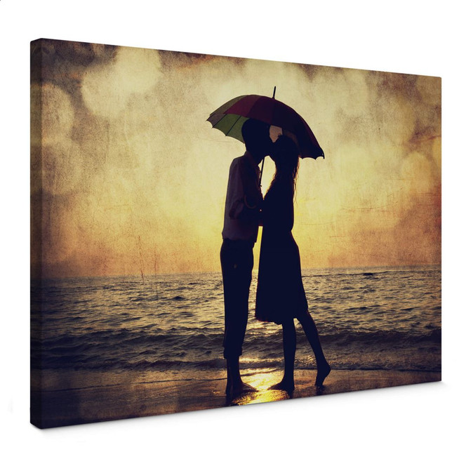 Leinwandbild Liebe im Abendrot