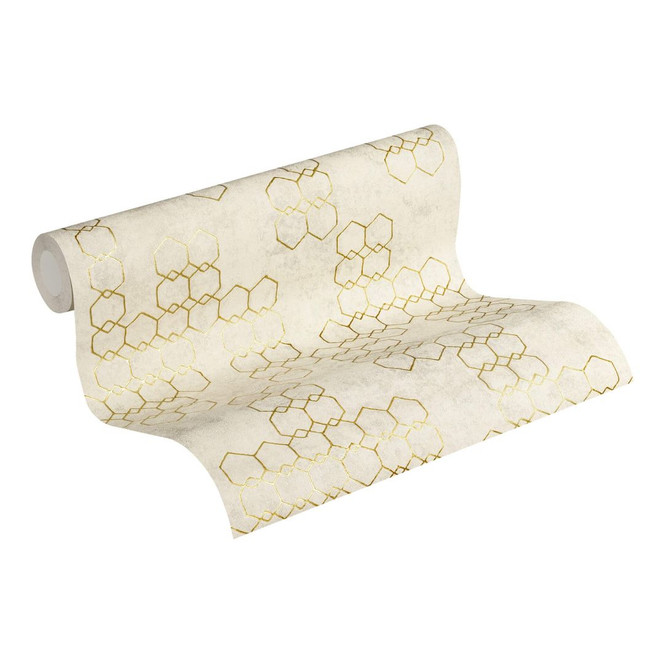 Livingwalls Vliestapete New Walls Tapete Urban Grace geometrisch grafisch creme, metallic, grau - Bild 1