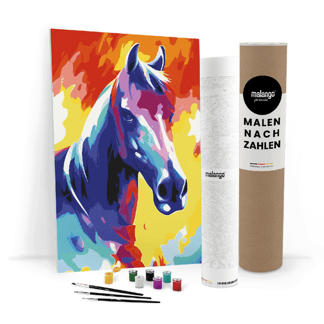 Malen nach Zahlen Leinwandbild - Pferd Poseidon