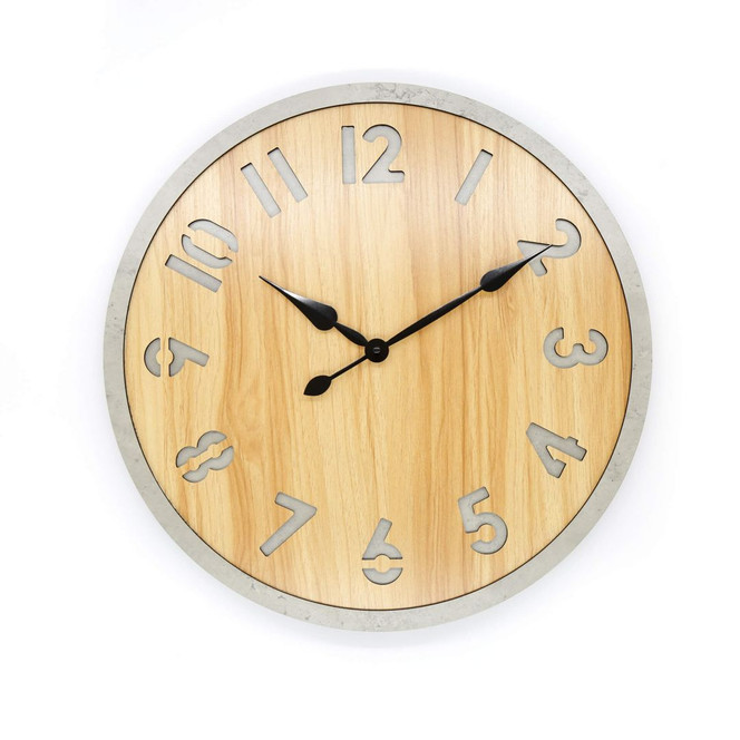 MDF Wanduhr in Holzoptik - Rund Ø50cm - Bild 1