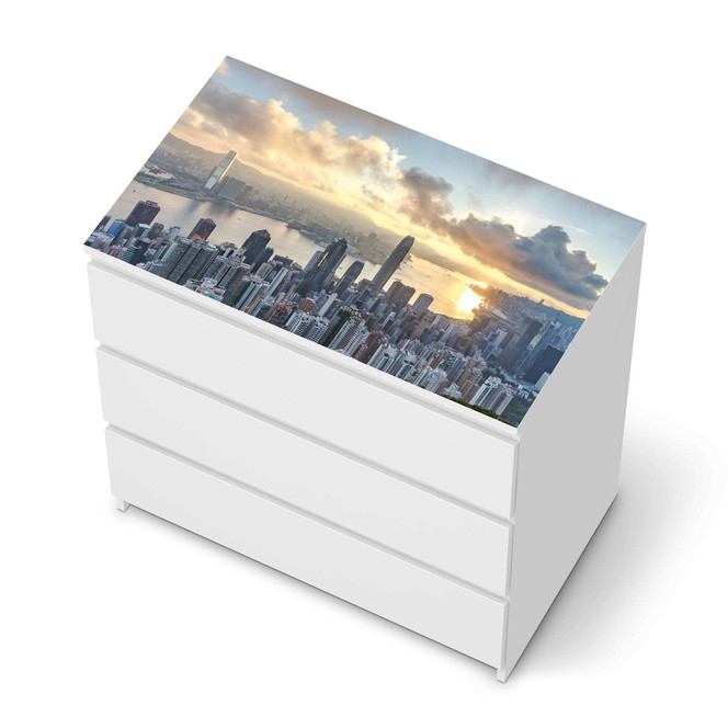 Möbelfolie IKEA Malm Kommode 3 Schubladen oben - Hong Kong- Bild 1
