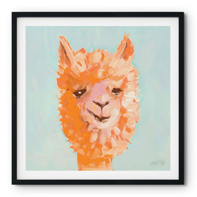 Poster Oranges Alpaca - Zwara - Quadratisch