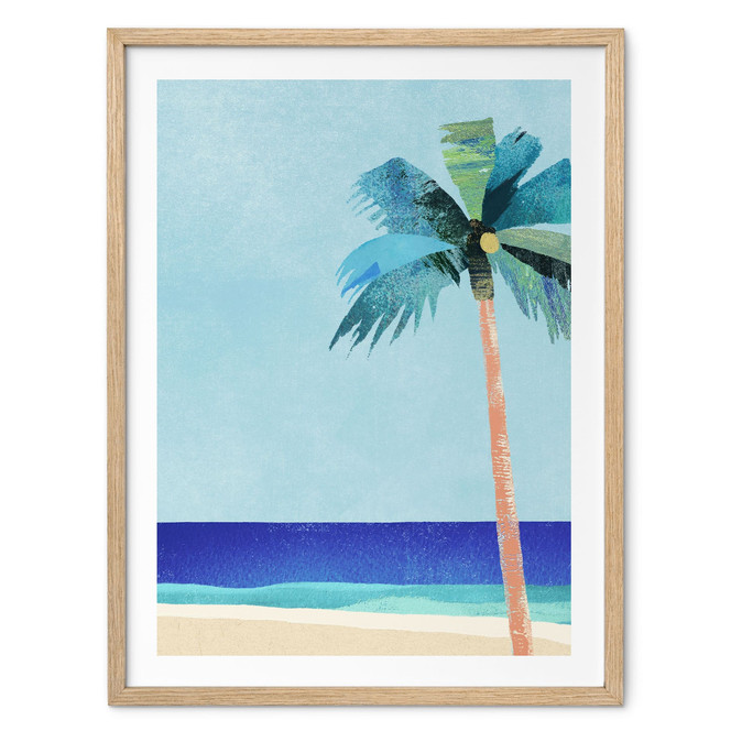 Poster Urlaubsstrand mit Palme - Rivers