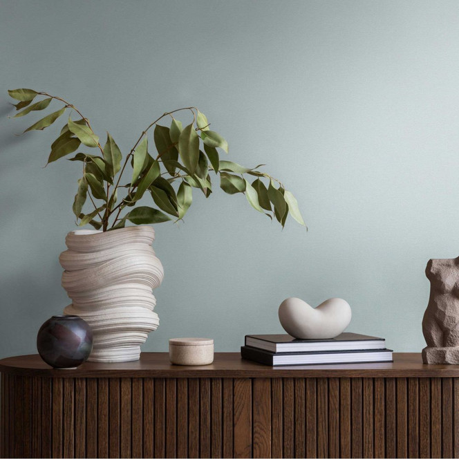 Unitapete mit Leinen-Optik Hellblau – Strukturierte Vliestapete – Einfarbig & modern