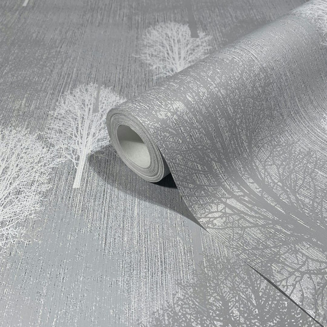 Vliestapete Illustration Modern, Natur in Silber