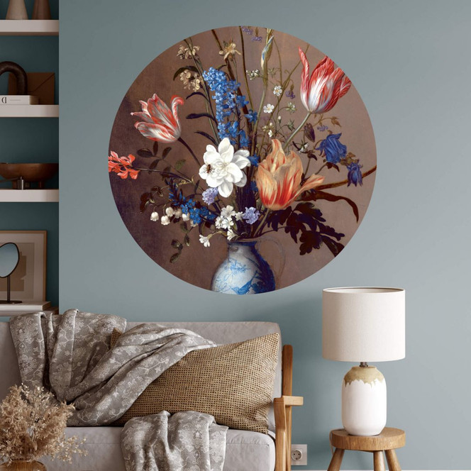 Wandtattoo van der Ast - Blumen in einer Wan-Li Vase - Rund