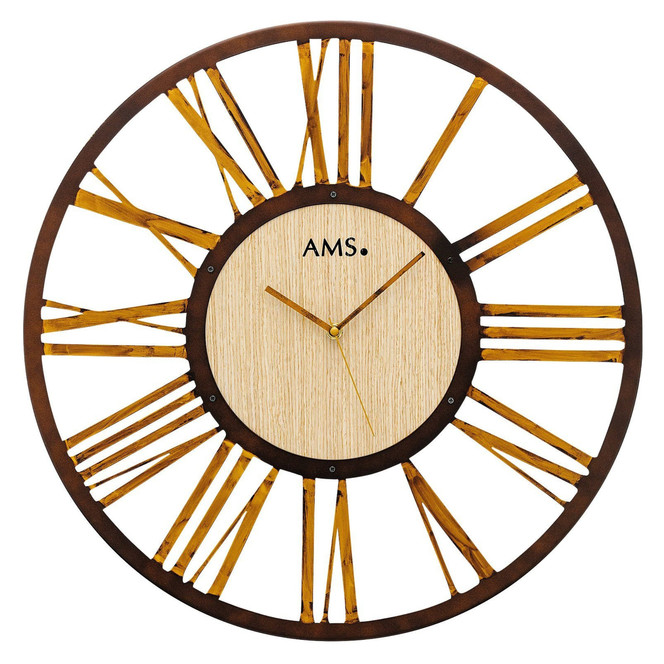Wanduhr Metall/Holzeinlage