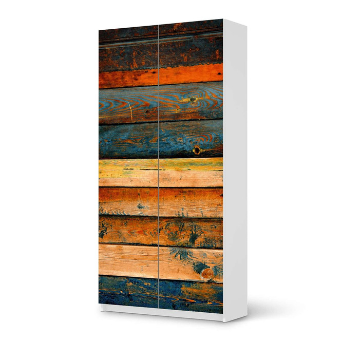 Klebefolie IKEA Pax Schrank 201cm Höhe - 2 Türen - Wooden- Bild 1