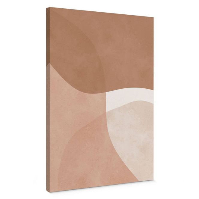 Leinwandbild Boho Aquarell-Formen in Brauntönen - Costa