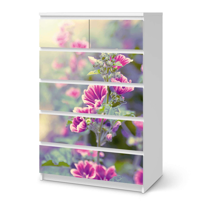Möbel Klebefolie IKEA Malm Kommode 6 Schubladen (hoch) - Flower Gaze- Bild 1