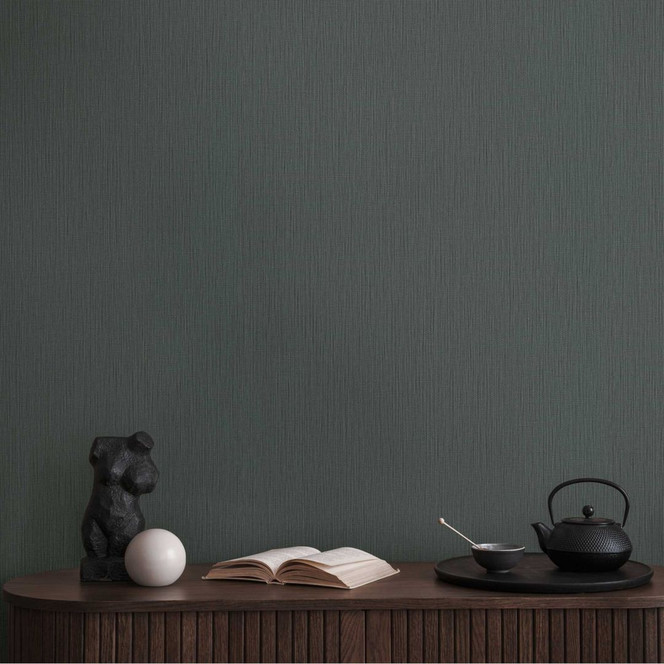 Unitapete Dunkelgrau - Vliestapete mit feiner Textur in moderner Optik