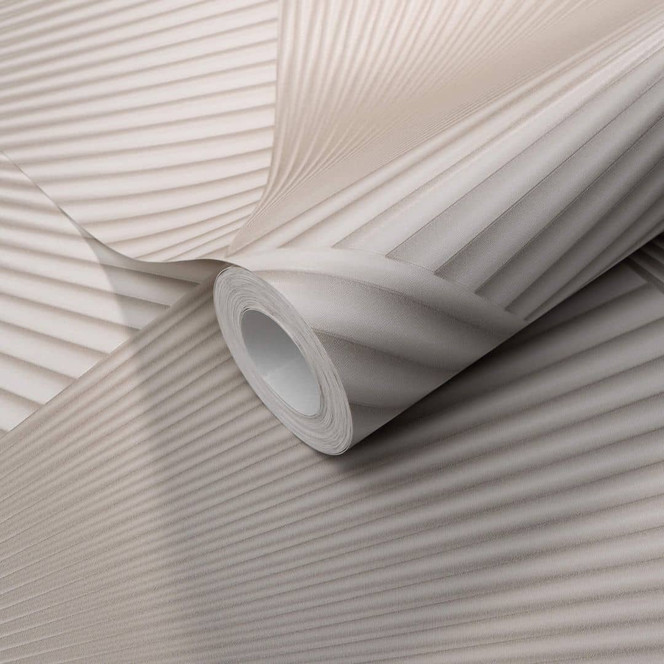 Vliestapete mit grafischen Mustern und Metallic-Effekt in taupe