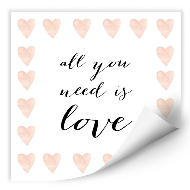 Wallprint Confetti & Cream - All you need is love