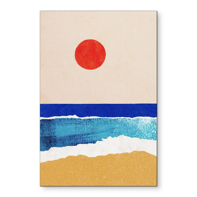 Wandbild Ruhiger Strand bei Sonnenuntergang - Rivers - Alu-Dibond