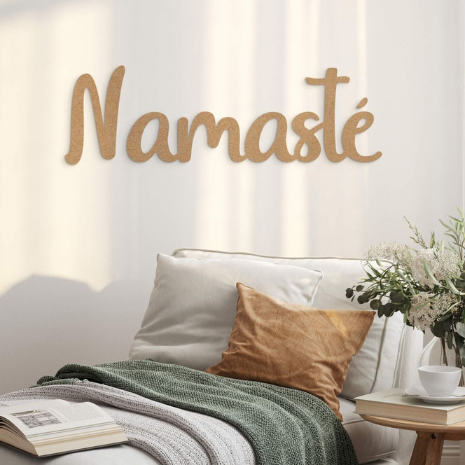 3D Holz Schriftzug Namasté - MDF Natur