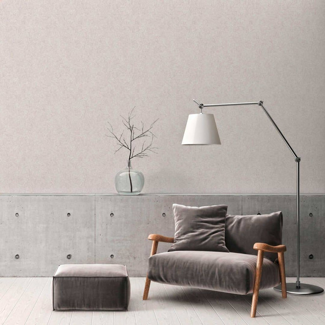 Florale Tapete Creme Grau - Natur-Tapete im Landhaus-Stil - Vliestapete Wohnzimmer Flur