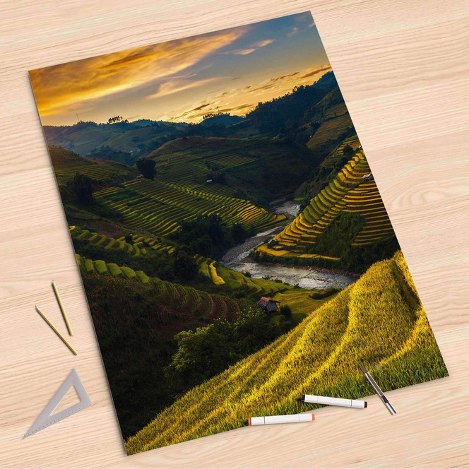 Folienbogen (80x120cm) - Reisterrassen- Bild 1