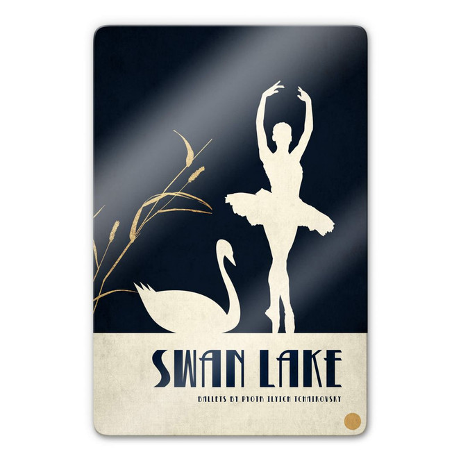 Glasbild Kubistika - Schwanensee - Swan lake