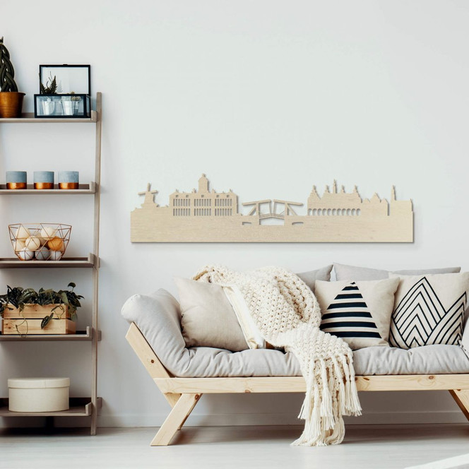 Holzkunst Pappel Furnier - Skyline Amsterdam