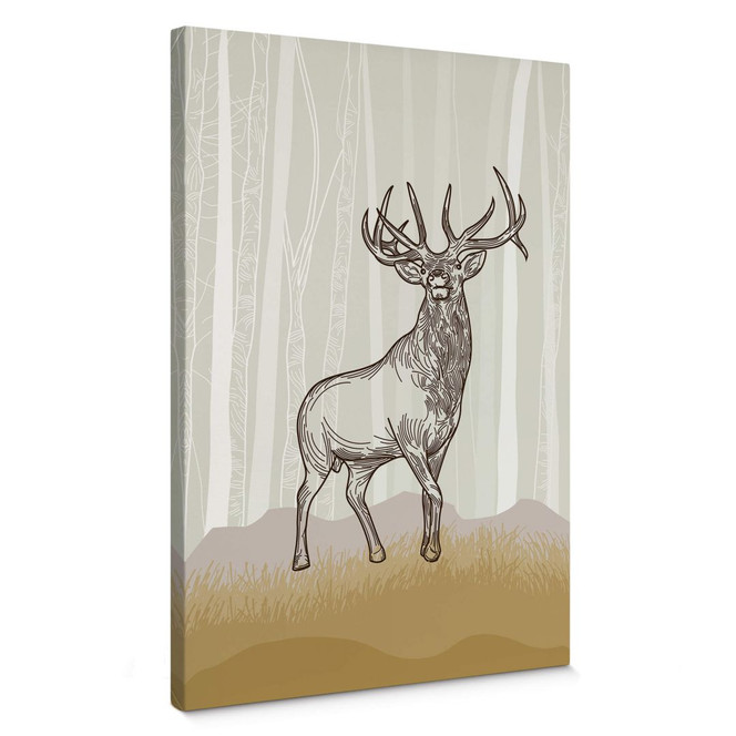 Leinwandbild Stolzer Hirsch