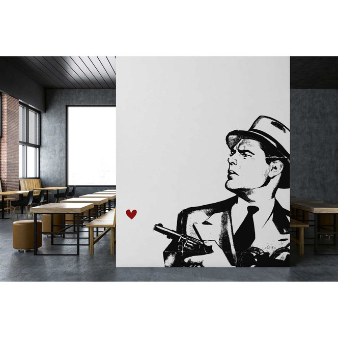 Livingwalls Fototapete ARTist Dont you dare! abstrakte Kunst rot, schwarz, weiss - Bild 1