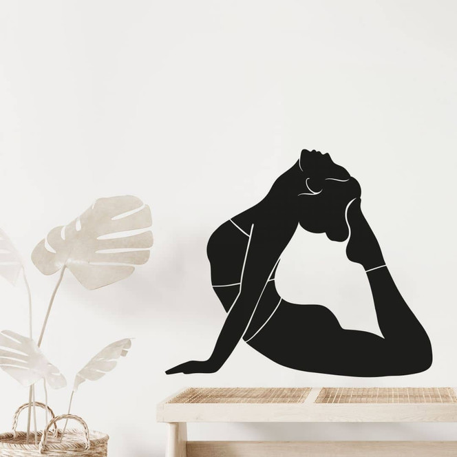 Wandtattoo Yoga Königskobra Silhouette einfarbig
