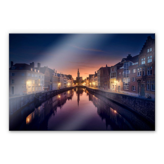 Acrylglasbild García - Sunset in Brugge