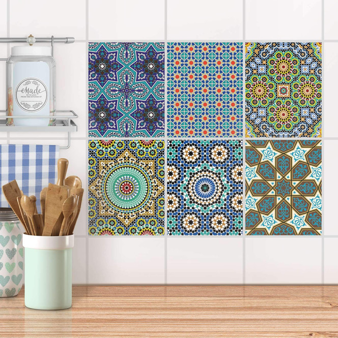 Fliesenaufkleber Set rechteckig - Orientalisches Mosaik