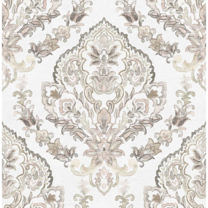 Fototapete Motivtapete Ornament Medaillon Muster in Beige Greige im Eleganten Stil 2.7 x 2.65 m