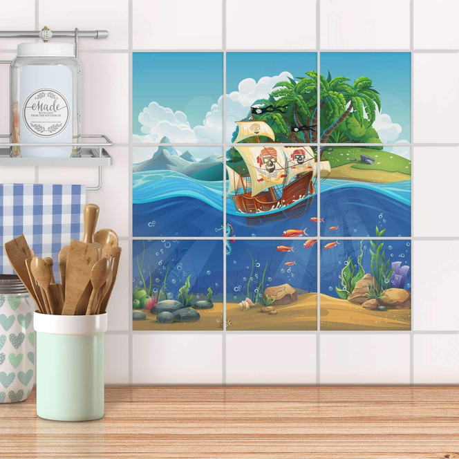 Klebefliesen - Pirates - 9er Set