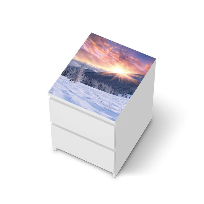 Möbelfolie IKEA Malm Kommode 2 Schubladen oben - Zauberhafte Winterlandschaft- Bild 1