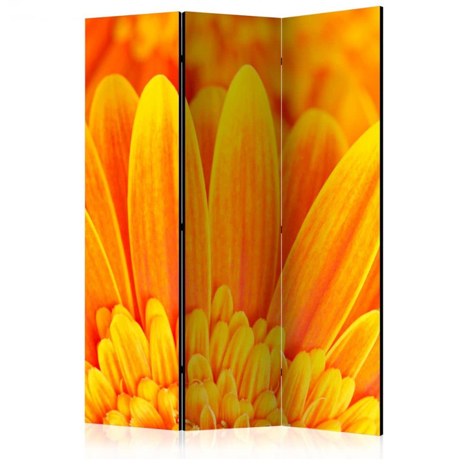 Paravent, Raumteiler freistehend, Trennwand - Gelbe Gerbera