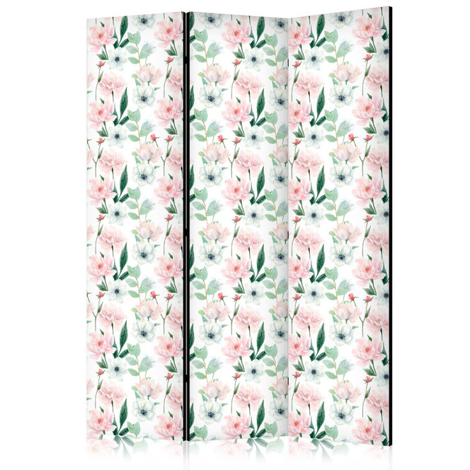 Paravent, Raumteiler freistehend, Trennwand - Peonies on a White Background