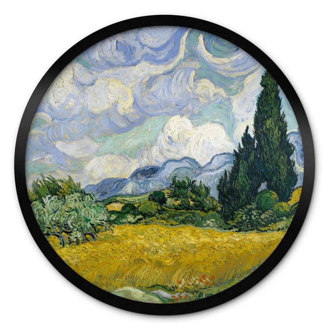 Poster van Gogh - Weizenfeld mit Zypressen - Rund