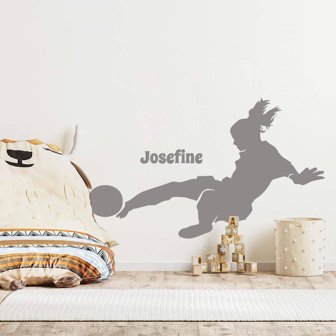 Wandtattoo & Name Fussballspielerin